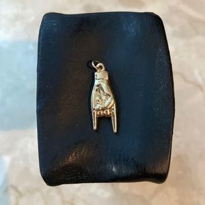 14kt gold Mano Cornuto charm pendant, figa